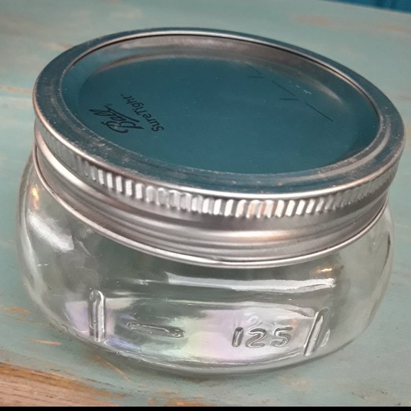 Ball Mason Jar with Lid Glass Jar Wide Low Little Flat Short Mini Cute Storage - Picture 8 of 14